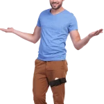 Man wearing the Quick Fix® leg strap