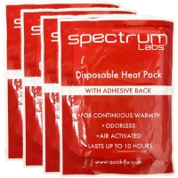 Four pack of air activated. adhesive hand warmers